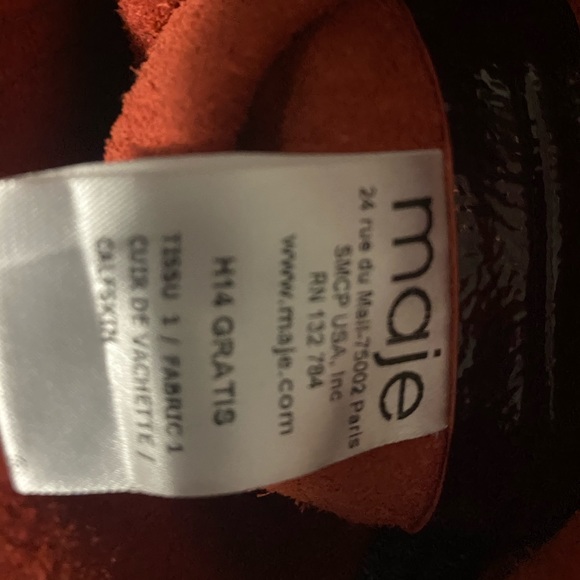 Maje Burgundy Wine Leather Skirt - Picture 5 of 5